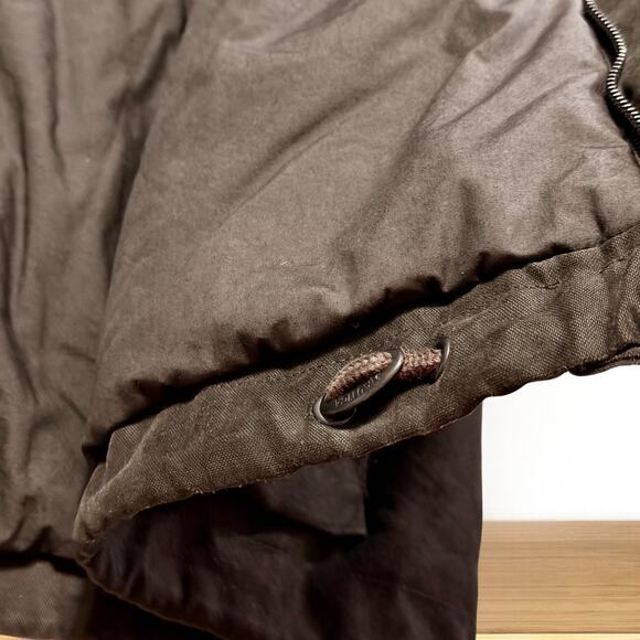 Vintage Nautica Waxed Field Coat Size M Brown Leather Collar Heritage Workwear - Picture 13 of 14